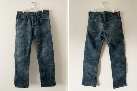 Fade-Friday---Sugar-Cane-55th-Anniversary-Edo-Ai-Jeans-(1-Year,-1-Soak)-front-back