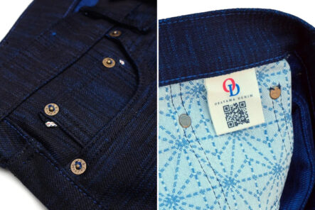 Heddels+ Giveaway - Okayama Denim x Japan Blue ODJB001 18oz. Sapphire Slub Selvedge Jeans pocket and inside details