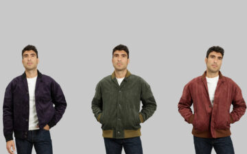 Tanuki's-Naturally-Dyed-Corduroy-'Sazanami'-Jackets-are-Incredible-Front-model-purple-green-and-red