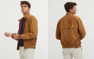 The-Baracuta-G9-is-Smokin'-in-Tobacco-Suede-Model-front-side-and-back