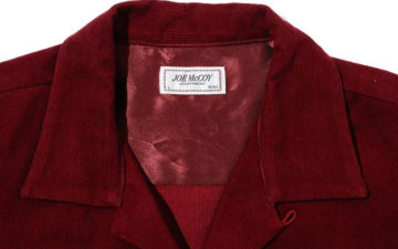 The-Real-McCoy's-Corduroy-Open-Collar-Shirts-Burgundy-Front-Details