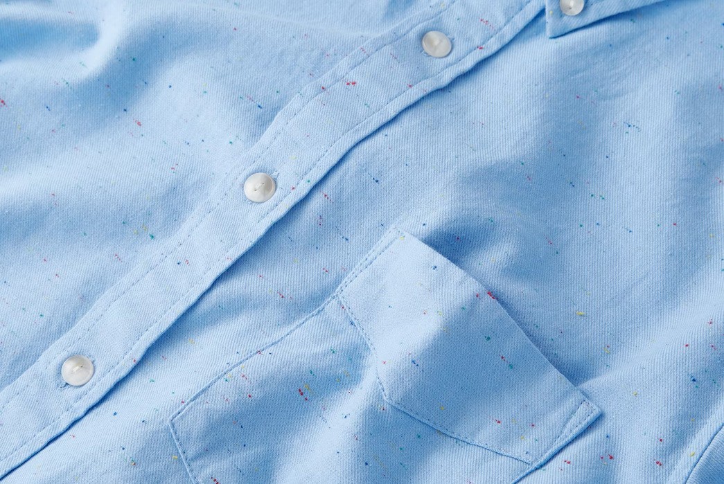 Wear-a-Galaxy-of-Flecks-with-Flint-&-Tinder's-Donegal-Architect-Shirt-blue-button-details