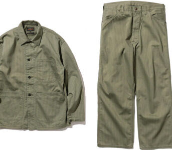 Beams-Plus-Riffs-on-USMC-Utility-Uniforms-with-This-Duo-of-Supima-Cotton-HBT-Pieces-shirt-and-pants-front