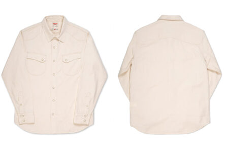 Benzak-Denim-Developers-Issues-its-Western-Shirt-in-Japanese-Ecru-Shirting-Fabric-front-and-back