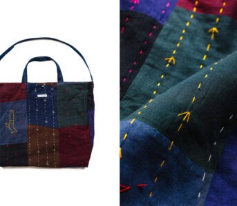 Engineered-Garments-Patches-Up-its-Carry-All-Tote-with-Decorative-Handstitch-Front-and-details