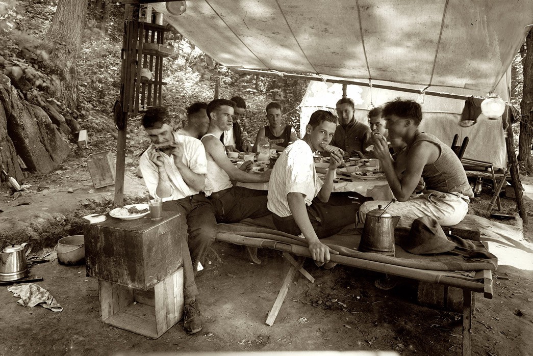 How-to-Get-Into-Camping-Part-1--Considerations,-Gear,-and-More-A-boys'-summer-camp-somewhere-near-Washington-D.C.,-circa-1914.-Image-via-Shorpy