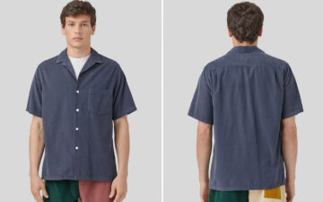 Portugese-Flannel-Renders-its-Quintessential-Camp-Shirt-in-Navy-Corduroy-model-front-and-back