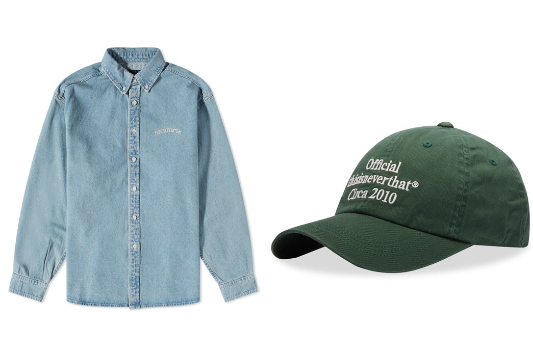 What-It's-Seoul-About---South-Korean-Menswear-&-Streetwear-thisisneverthat-Washed-Denim-Shirt,-$125-at-END-&-thisisneverthat-Times-Cap
