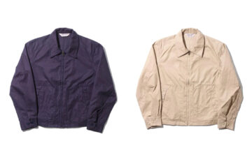 Jelado's-Dean-Jacket-is-a-Ventile-Drizzler-purple-and-beige-front