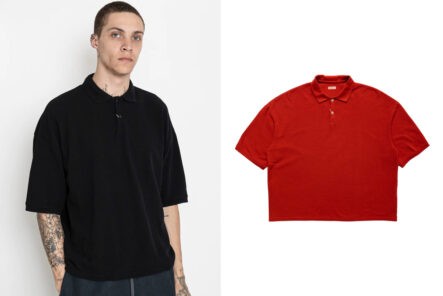 Kapital-Dropped-a-Super-Boxy-Polo-Shirt-for-SS23-Black-model-front-and-red-front