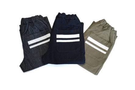 Momotaro-Drops-Trio-Of-Easy-Pants-in-Time-For-Summer-gray-blue-and-beige-folded