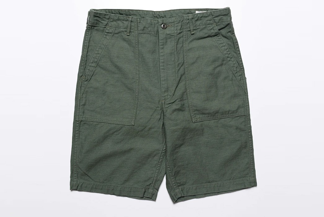 One-More-On---June-2023-Orslow-US-Army-Fatigue-Shorts-in-army-green