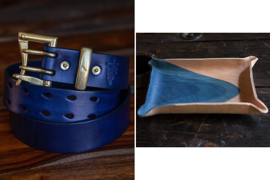Pigeon-Tree-Crafting-Opens-2023-Pre-orders-for-Indigo-Dyed-Leather-Goods-belt-and-box
