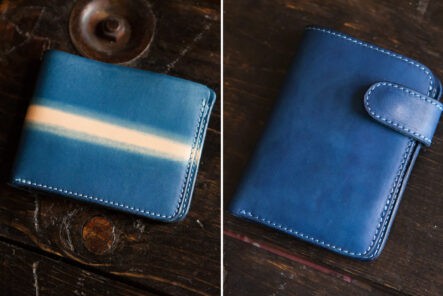 Pigeon-Tree-Crafting-Opens-2023-Pre-orders-for-Indigo-Dyed-Leather-Goods-wallet-front-and-back