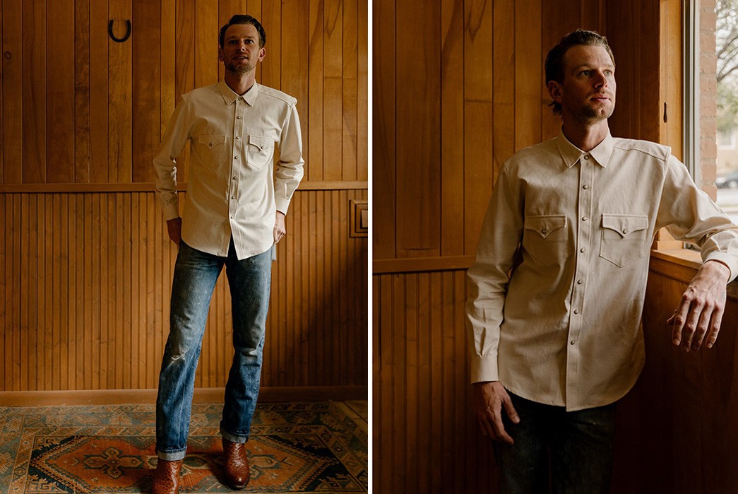 Richter-Goods'-Duck-Canvas-Western-Shirt-is-Off-the-Scale-beige-front-poses
