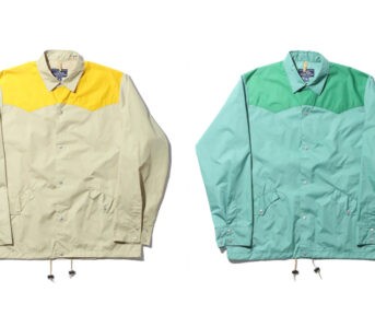Rocky-Mountain-Featherbed's-Wind-Shirt-Blends-Coach-Jackets-with-Western-Shirts-beige-with-yellow-and-blue-with-green