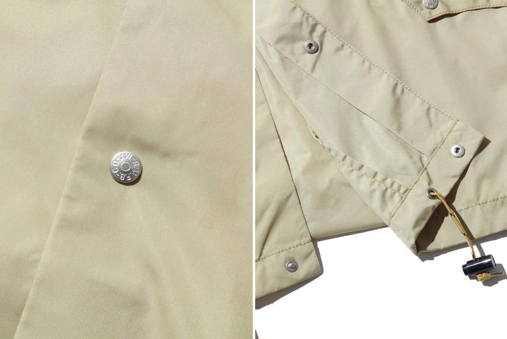 Rocky-Mountain-Featherbed's-Wind-Shirt-Blends-Coach-Jackets-with-Western-Shirts-beige-with-yellow-button-details-and-bottom-part