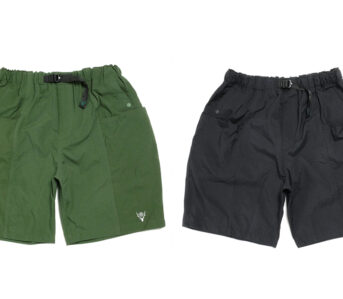 South2-West8-Issues-Its-Mainstay-CS-Belted-Shorts-in-Nylon-Oxford-green-and-black-front