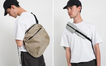 Strap-into-CAYL's-Hyper-Practical-Commute-Pack-side beige-and-front gray