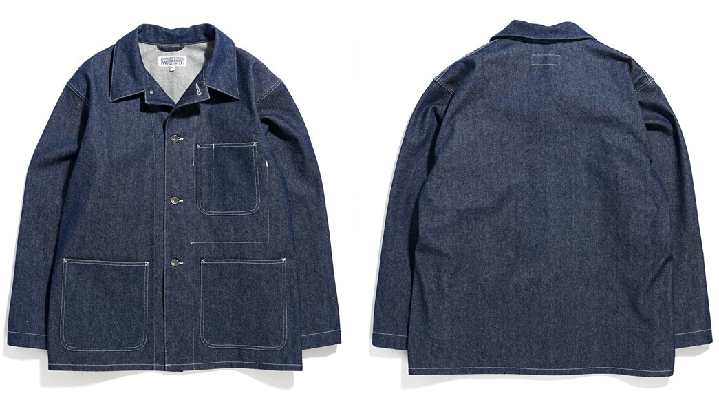 The-Tuff-Stuff---5-Modern-American-Workwear-Fashion-Brands-to-Know-Workaday-Utility-Jacket-in-12oz.-Indigo-Denim,-available-from-Nepenthes-for-$324