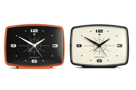 Wake-up-In-Style-with-Newgate's-Brooklyn-Alarm-Clock-Orange-orange-with-black-and-black-with-white-front