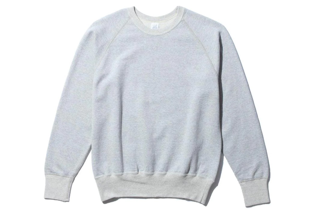 Warehouse & Co’s Lot. 461 Crew Neck Sweatshirt in grey, $155 from Clutch Cafe 