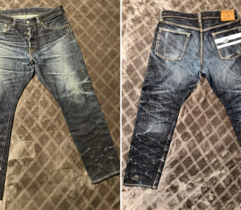 Fade-Friday---Momotaro-0405SP-15.7-Oz-High-Tapered-(1-Year,-5-Washes)-Front-and-back