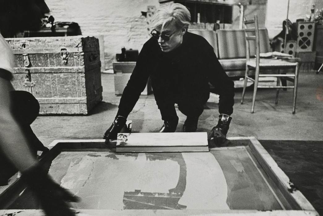 History-&-Evolution-of-the-Graphic-Tee-Andy-Warhol-screen-printing.-Image-via-Sothebys.