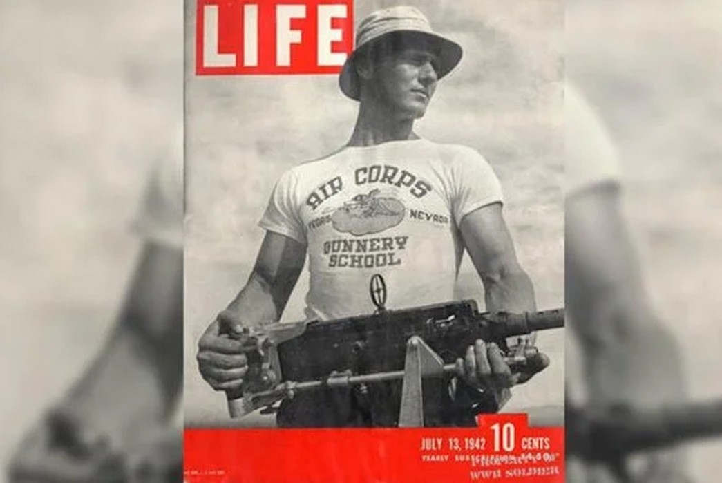 History-&-Evolution-of-the-Graphic-Tee-US-Army-trainee-in-a-graphic-tee-during-WWII.-Image-via-Time-Life.