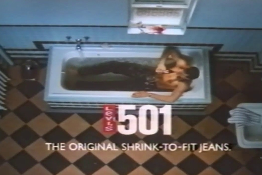 In-Defense-of-the-Frequent-Wash-80's-Levis-Ad-showing-the-tub-wash-technique.-Image-via-Levi's.