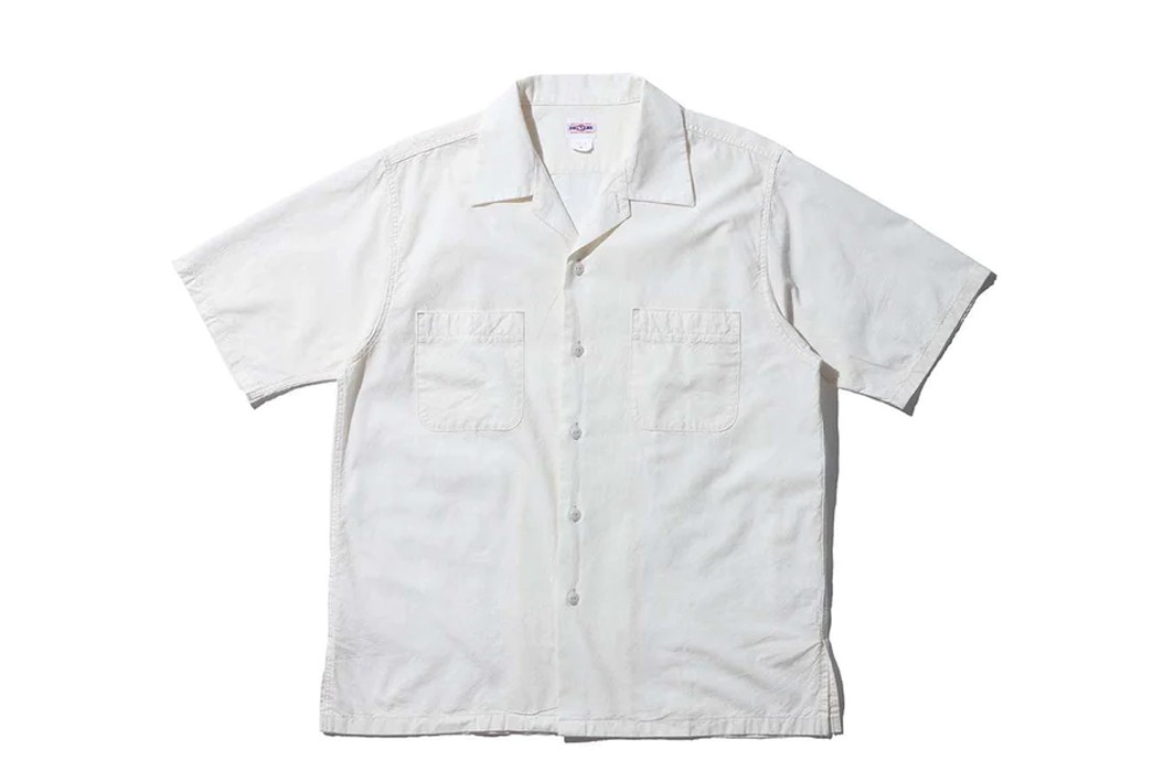 Short-Sleeve-Chambray-Shirts---Five-Plus-One-U54-QLS-S-S-Shirt-LT-Chambray-White