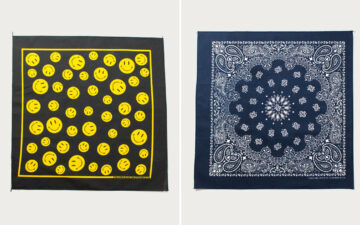 The-Heddels-Shop-Welcomes-Hav-A-Hank---American-Made-Budget-Friendly-Bandanas-Yellow-and-black-and-blue-and-white-front