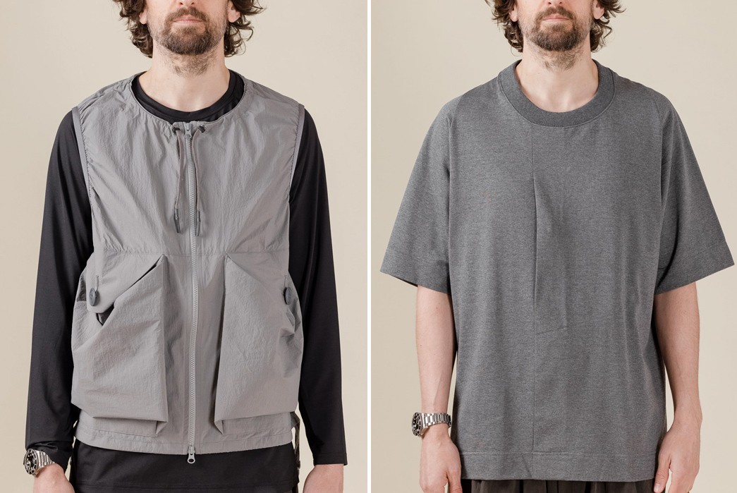 The-Outdoor-Brands-of-Japan---Mont-Bell,-Nanga,-Goldwin,-&-More-CCP-VT-TB102-Big-Pocket-Vest-(left)-and-ST-TB102-North-T-Shirt-(right)