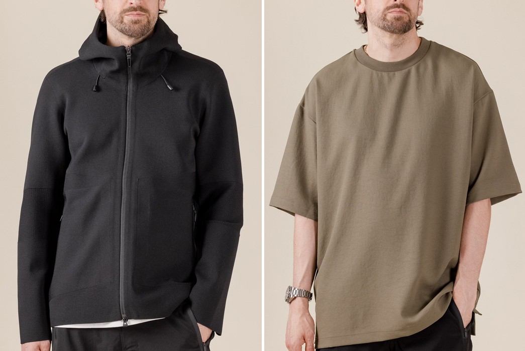 The-Outdoor-Brands-of-Japan---Mont-Bell,-Nanga,-Goldwin,-&-More-Descente-Allterrain-Fusion-Knit-Hoodie-(left)-and-Stretch-Twill-Half-Sleeve-T-Shirt-(right)