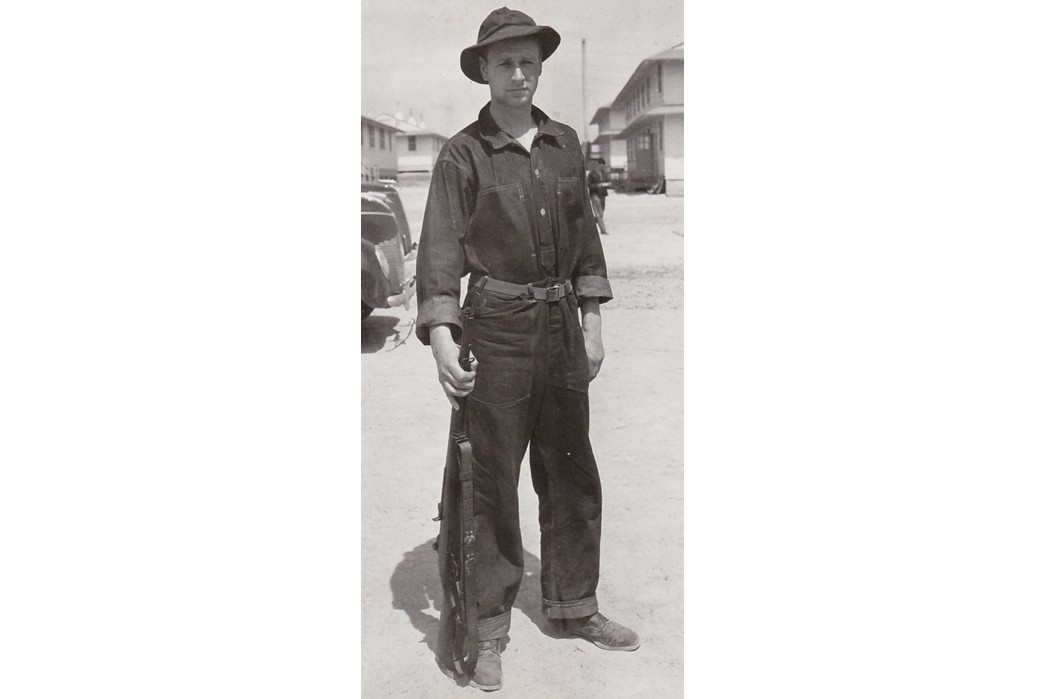 Wartime-Blues-Part-2---Denim-Uniforms-of-the-U.S.-Army-American-Soldier-wearing-Denim-Working-uniform-in-the-late-1930s-via-Freightwaves