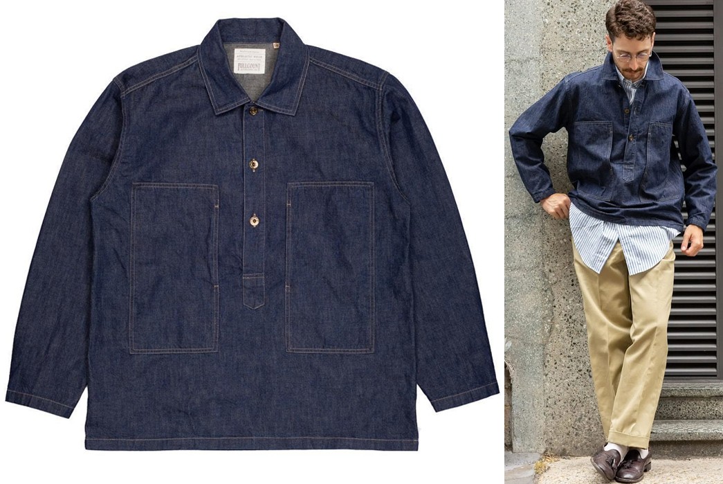 Wartime-Blues-Part-2---Denim-Uniforms-of-the-U.S.-Army-Full-Count-US-Army-Pullover-Shirt-Denimm,-available-at-Clutch-Cafe-for-$265-($238.50-for-Heddels+-members)