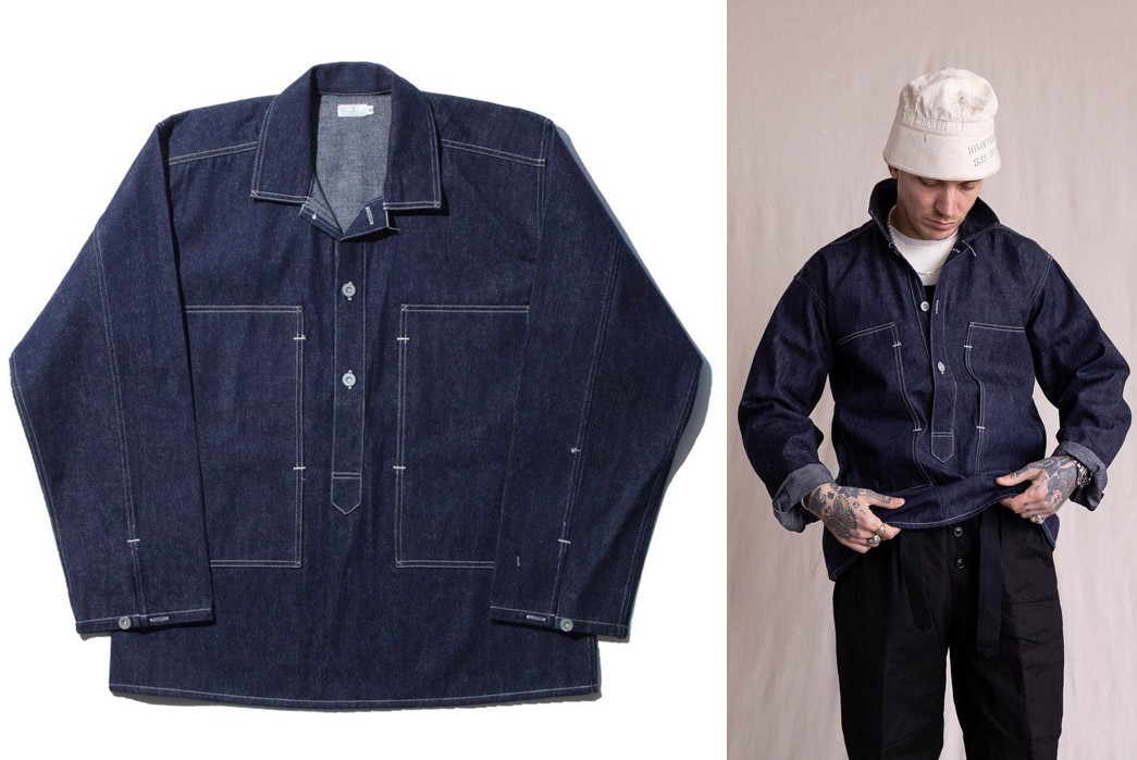Wartime-Blues-Part-2---Denim-Uniforms-of-the-U.S.-Army-Warehouse-&-Co-Lot.-2187-US-Army-Denim-Pullover-Indigo,-available-at-Clutch-Cafe-for-$265-($238.50-for-Heddels+-members)