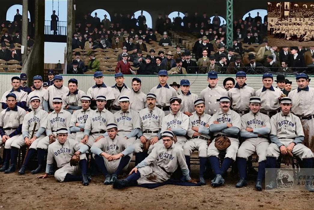 How-Baseball-Influenced-Menswear-Pt.-1-Colorization-of-Boston-Americans-at-the-first-World-Series-in-1903-via-Baseball-History-Comes-Alive 