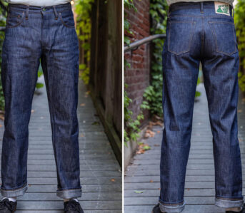Left-Field-NYC-Issues-its-Smokestacks-Cut-in-Lee-Style-11.5-oz.-Jelt-Denim-Front-and-back-model