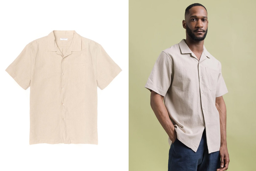 Short-Sleeved-Linen-Shirts---Five-Plus-One-Cotton-Linen-Camp-Collar-Shirt