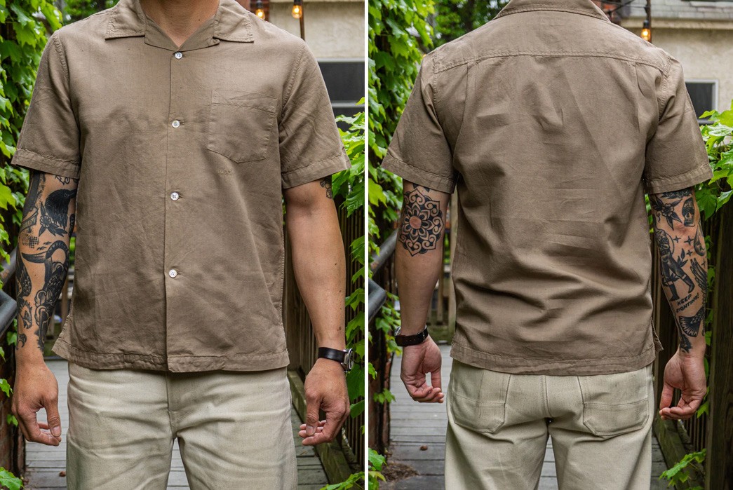 Short-Sleeved-Linen-Shirts---Five-Plus-One-Cotton-&-Linen-Robie-Shirt---Brown