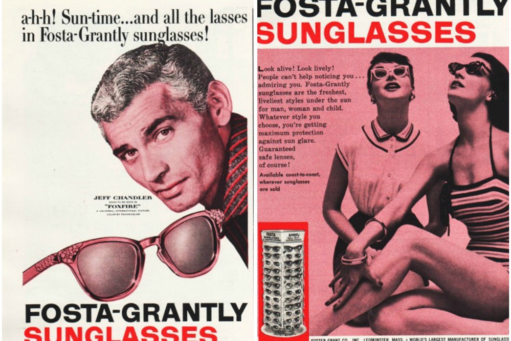 An-In-Depth-History-of-Sunglasses-A-1940s-advertisement-for-Foster-Grant,-the-first-mass-produced-sunglasses.-Image-via-Real-Brigantine.