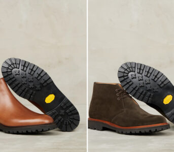 Division-Road's-Latest-Crockett-&-Jones-Collab-Exudes-British-Bootmaking-Excellence-brown-and-green-front-side-and-bottom-part