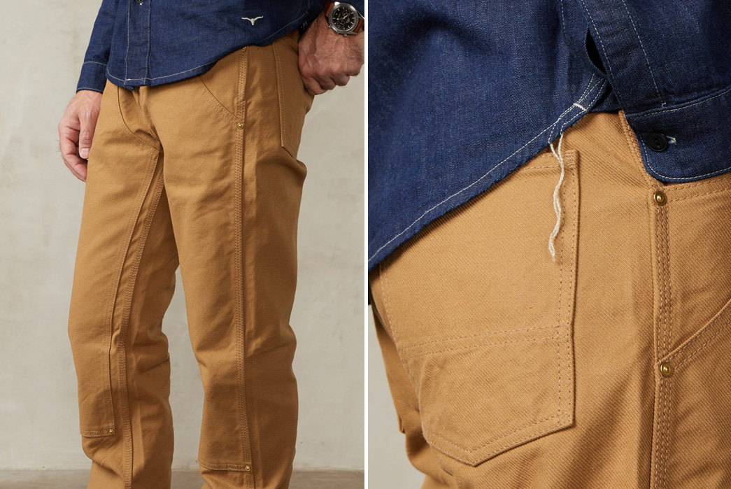 For-Elevated-Double-Knees,-Look-No-Further-than-The-Division-Road-x-Iron-Heart-Tradesman-Pant-Front-side-and-back-pocket-model