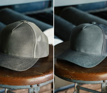 Loyal-Stricklin's-Latest-Trucker-Flaunts-Martexin-Waxed-Canvas-gray-and-blue-front-side