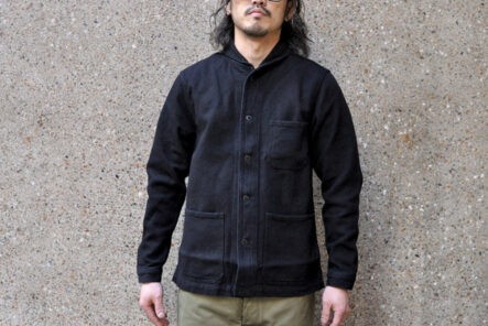 Momotaro-Sews-up-Double-Black-12-oz.-Dobby-Coverall-Jacket-Front-model