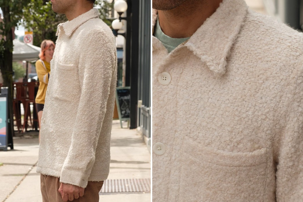 Portugese-Flannel-made-a-Dreamy-Boucle-Overshirt-side-model-and-pocket-details