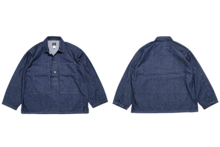 Post-O'Alls-Reproduced-the-Iconic-Army-Denim-Pullover-Shirt-front-and-back
