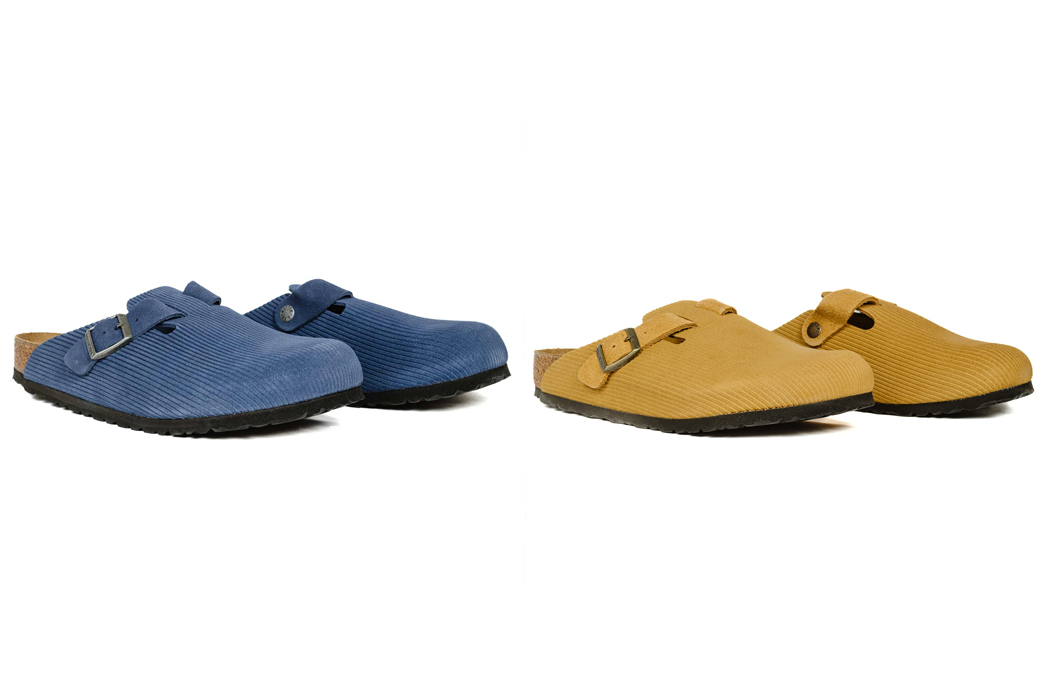 Read-Between-the-Lines-with-Birkenstock's-Suede-Corduroy-Bostons-blue-and-yellow-front-side