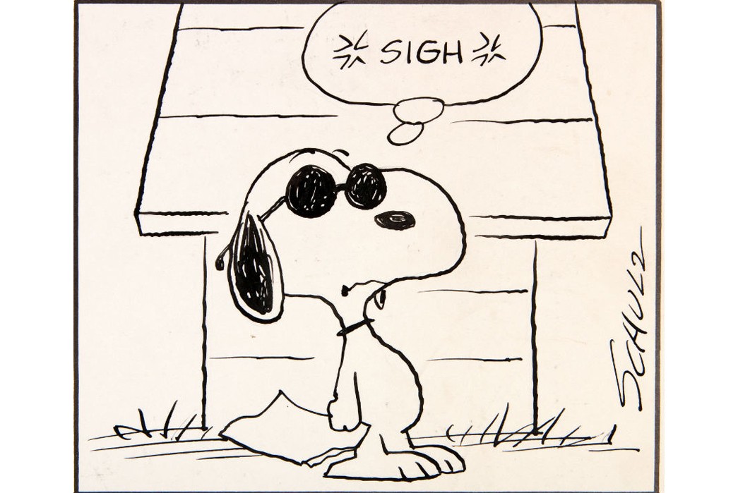 Happiness-is-a-Warm-Puppy---A-History-of-Peanuts-The-first-introduction-of-Joe-Cool,-one-of-Snoopy's-alter-egos,-May-27,-1971-via-Hake's